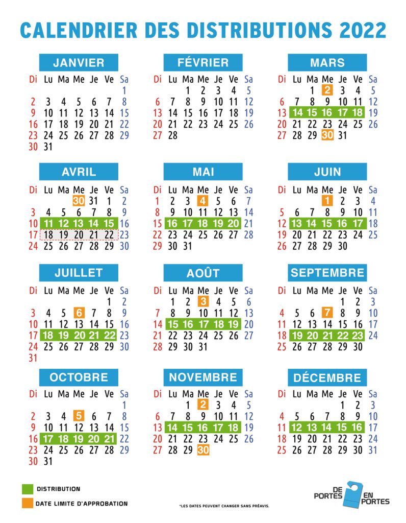 Accroche porte - Calendrier